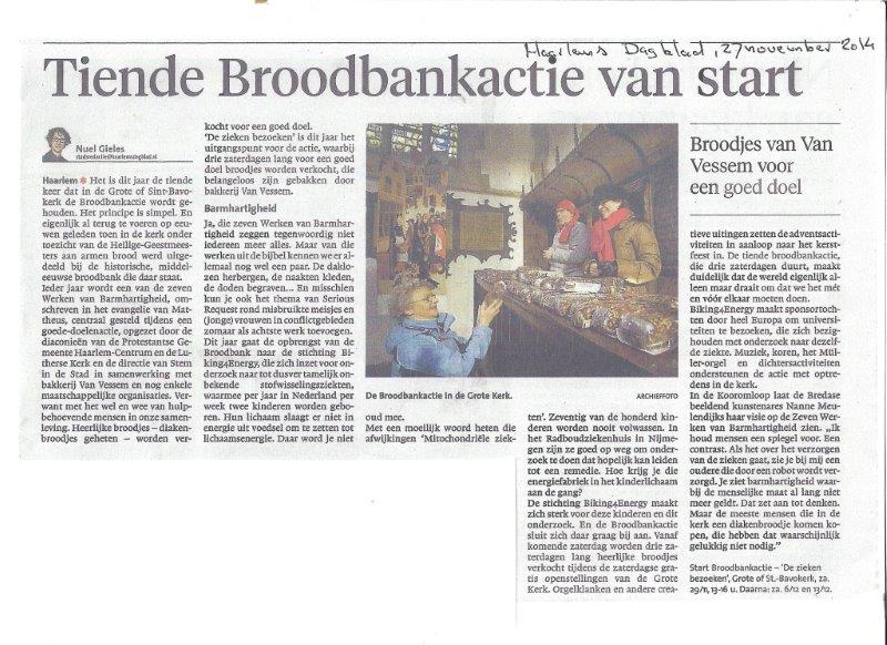 Haarlemsdagblad 27 november 2014
